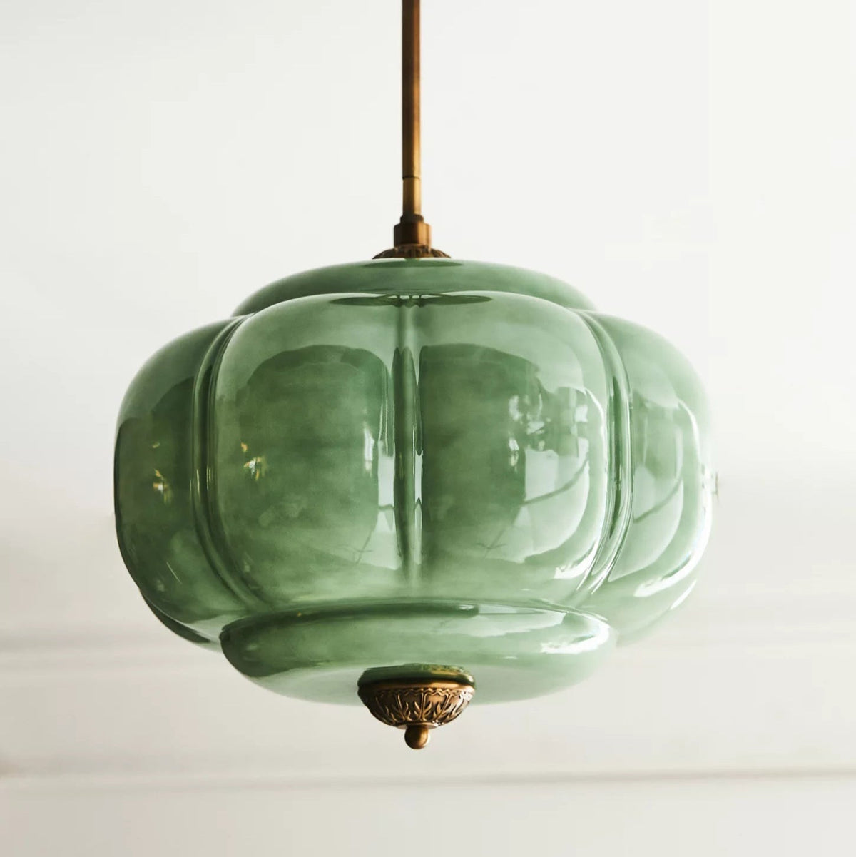 Eldio Green Glass Semi Flush Mount Light - Aura Lighting