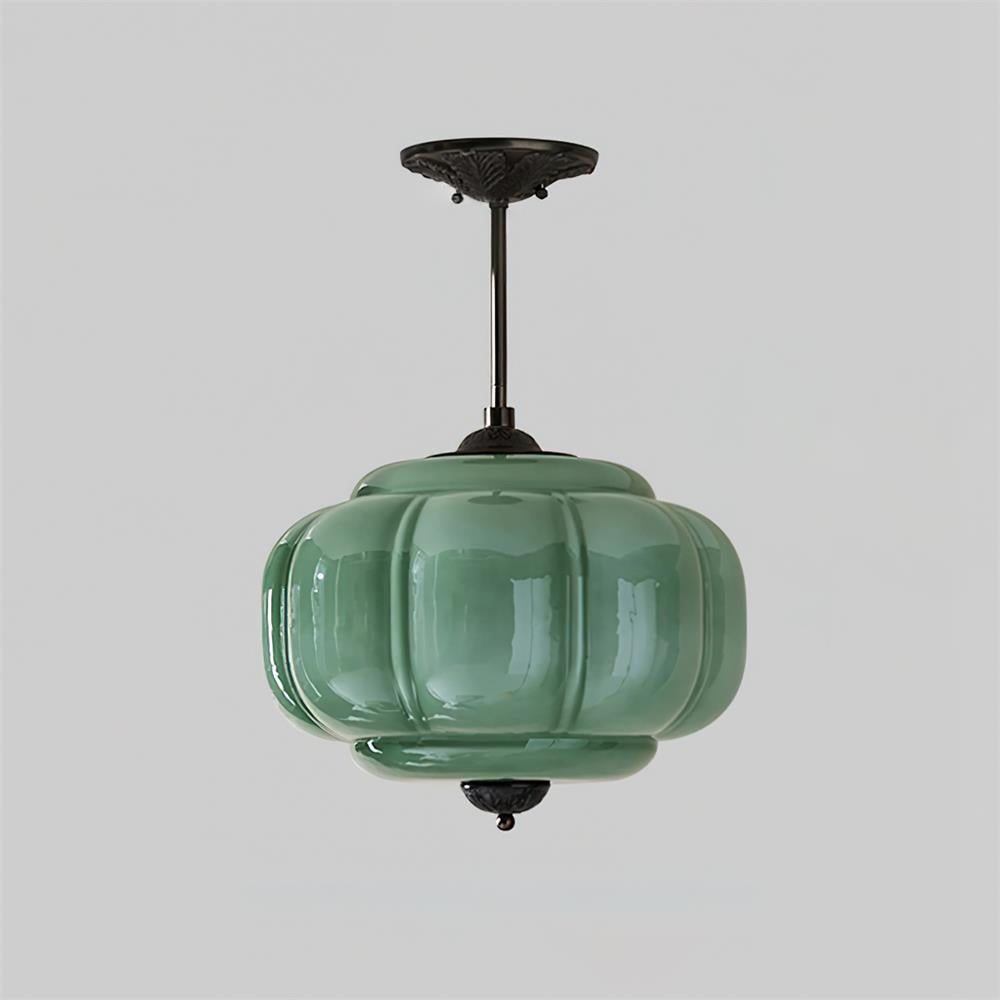 Eldio Green Glass Semi Flush Mount Light - Aura Lighting