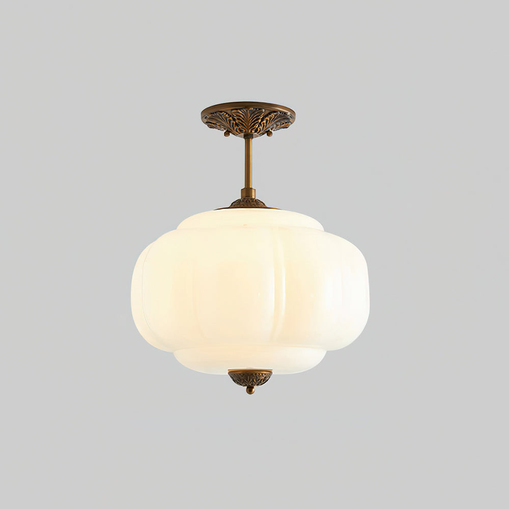 Eldio Green Glass Semi Flush Mount Light - Aura Lighting
