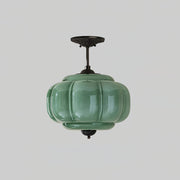 Eldio Green Glass Semi Flush Mount Light - Aura Lighting