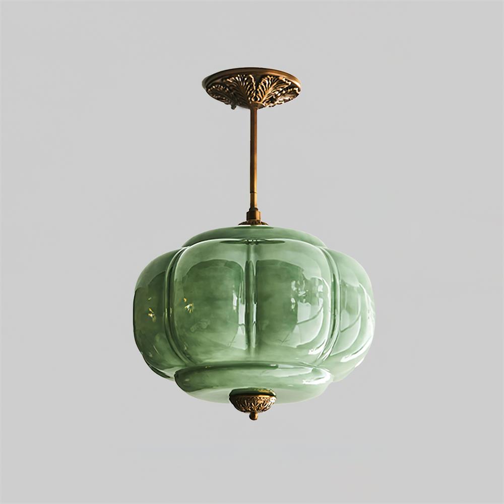 Eldio Green Glass Semi Flush Mount Light - Aura Lighting