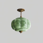 Eldio Green Glass Semi Flush Mount Light - Aura Lighting