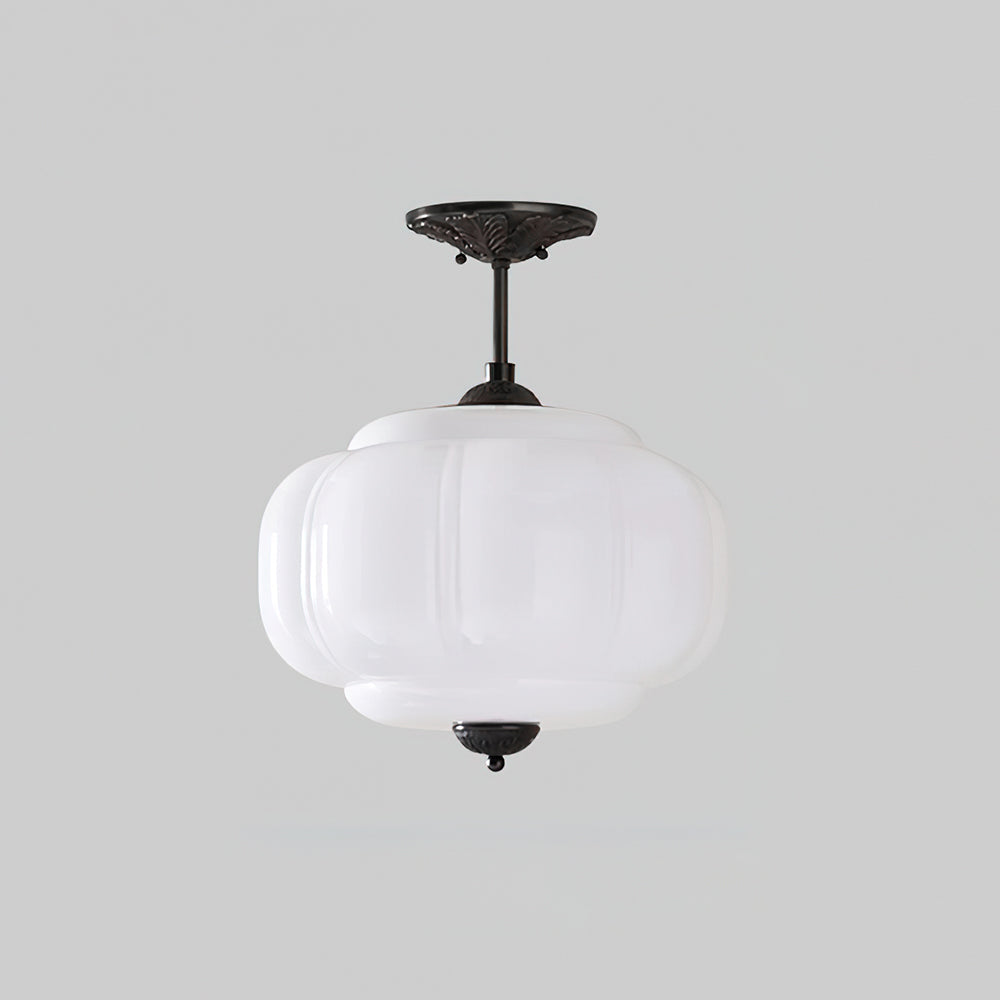 Eldio Green Glass Semi Flush Mount Light - Aura Lighting