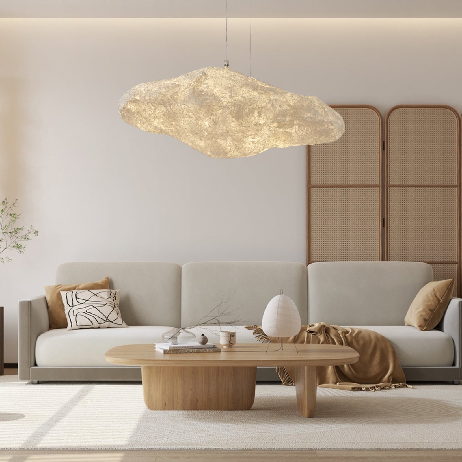 Elliros Textured Paper Pulp Pendant Light - Aura Lighting