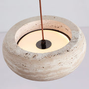Eurvaran Modern Minimalist Drum Travertine Pendant Lamp - Lamp Copper