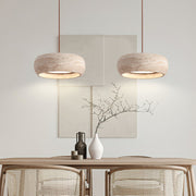 Eurvaran Modern Minimalist Drum Travertine Pendant Lamp - Lamp Copper