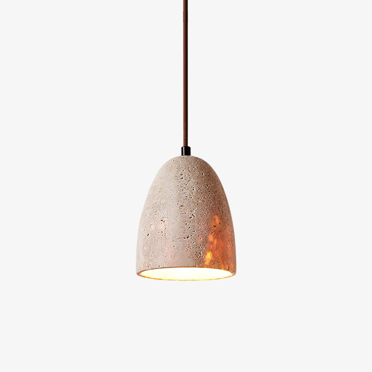 Evtheira Conical Travertine Pendant Light - Aura Lighting