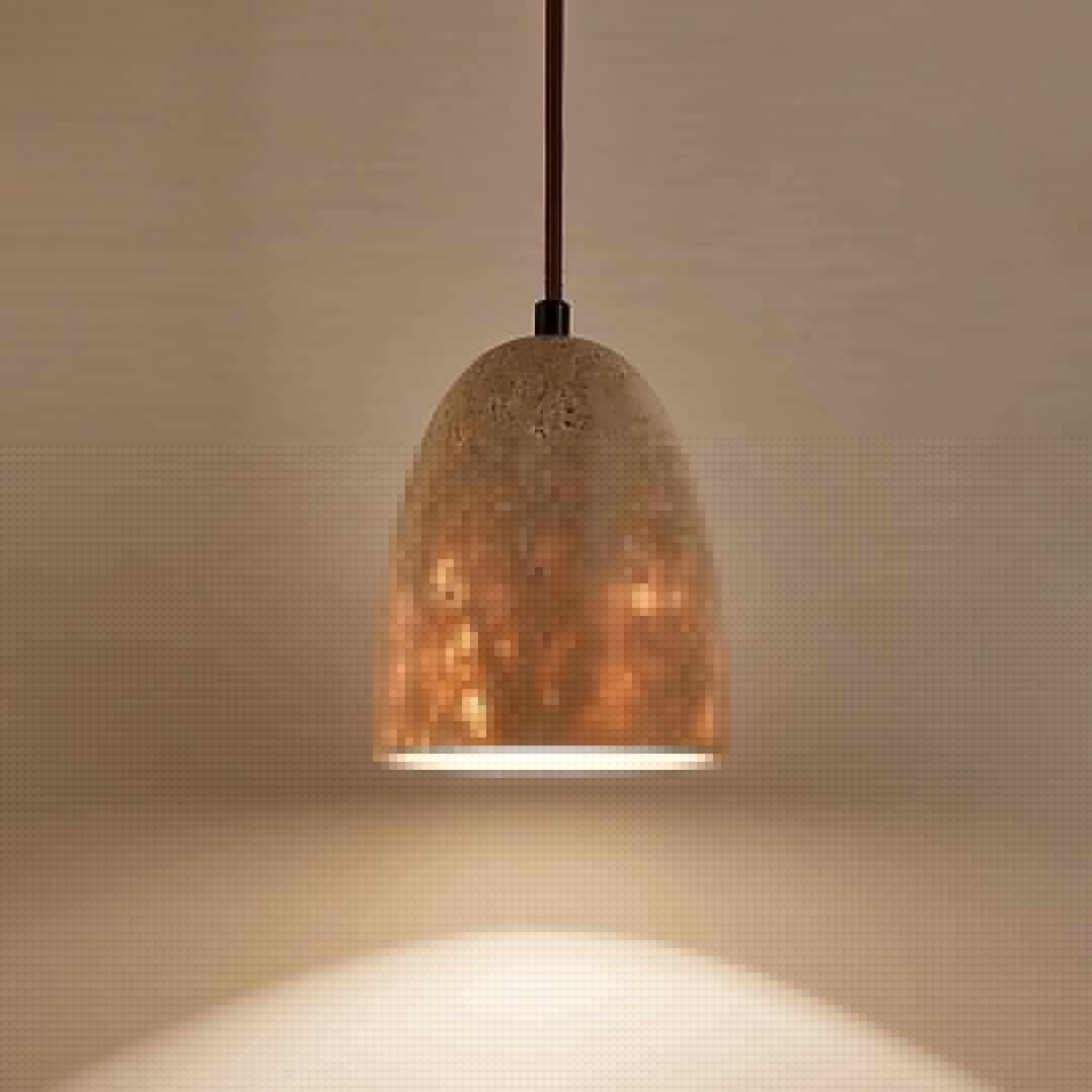 Evtheira Conical Travertine Pendant Light - Aura Lighting