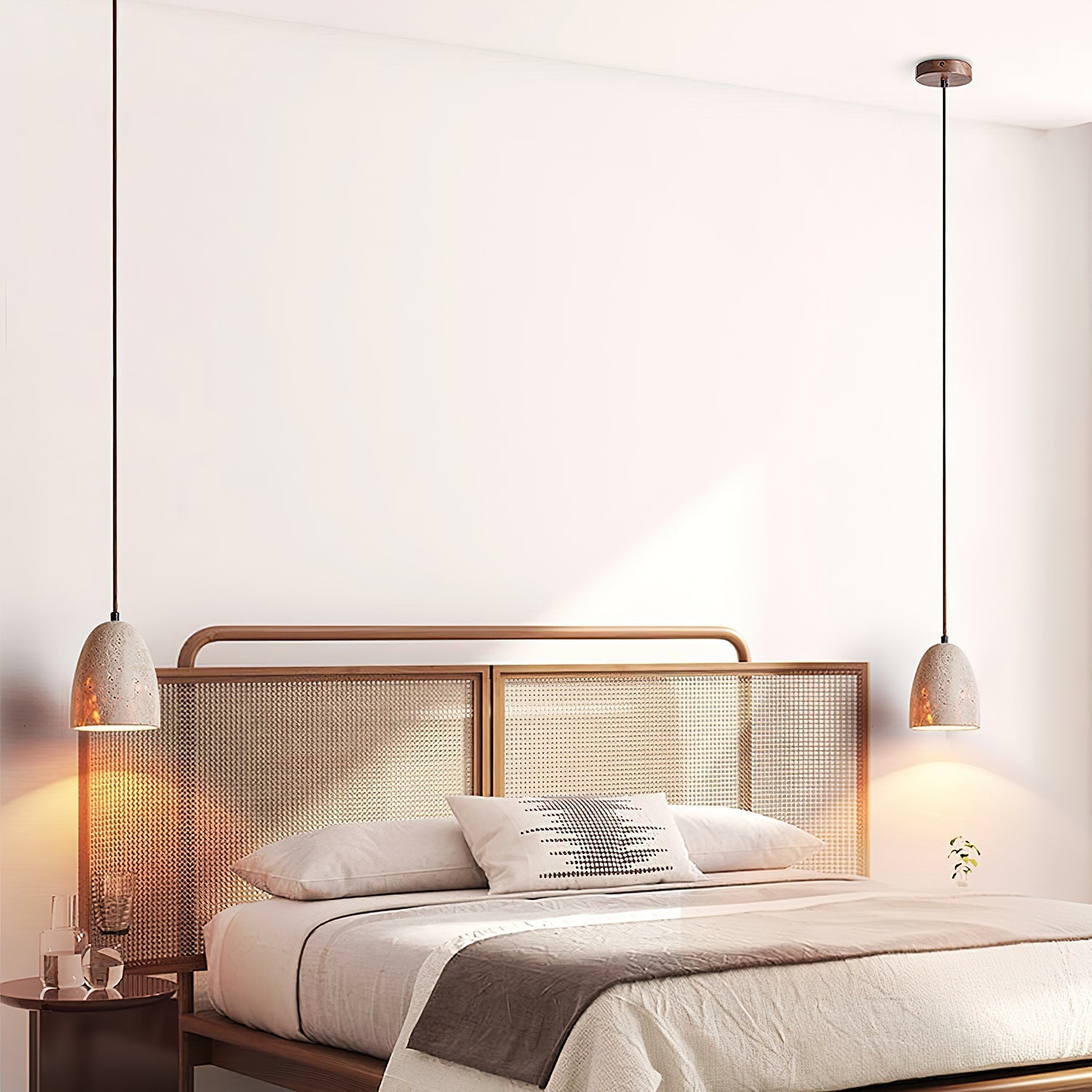 Evtheira Conical Travertine Pendant Light - Aura Lighting