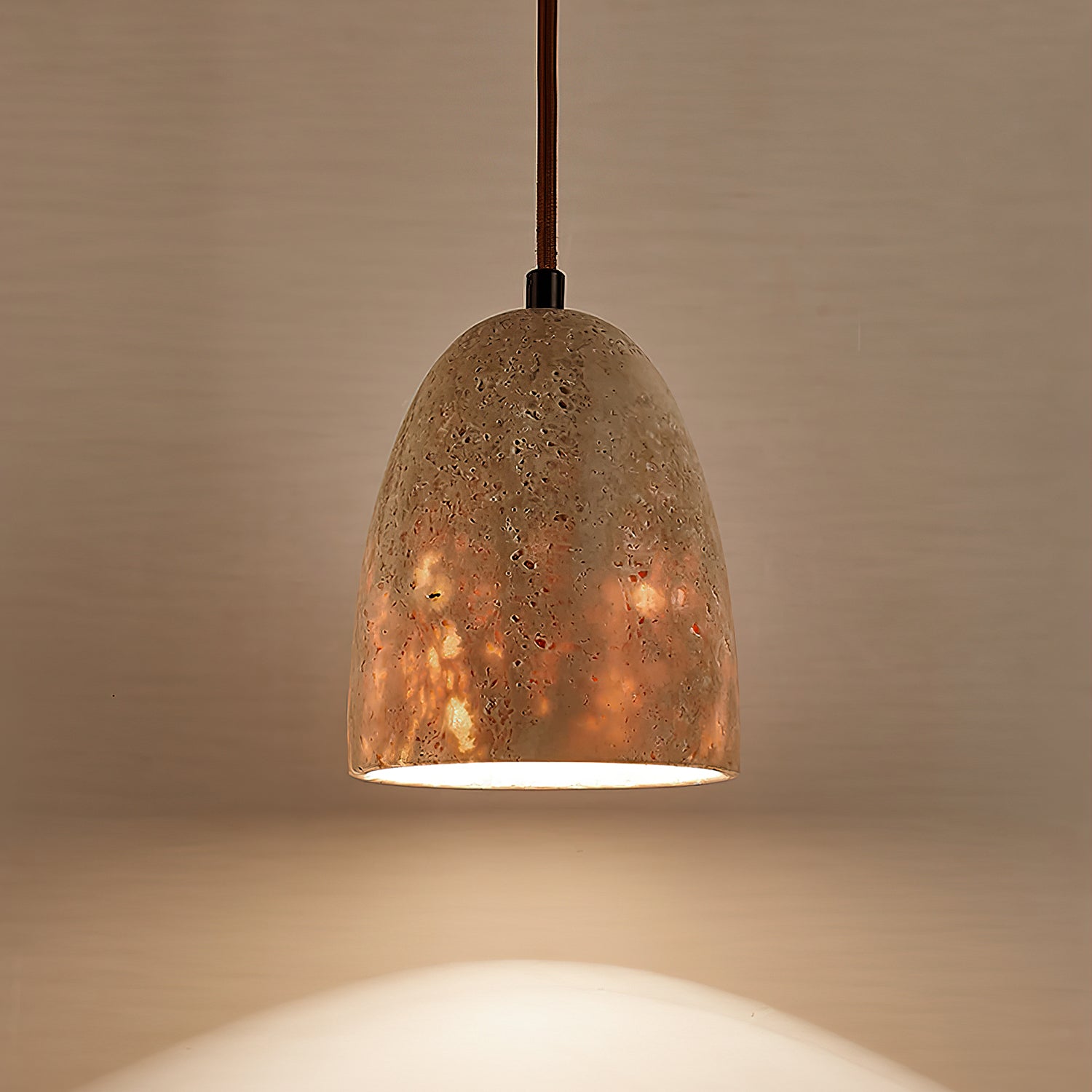 Evtheira Conical Travertine Pendant Light - Aura Lighting