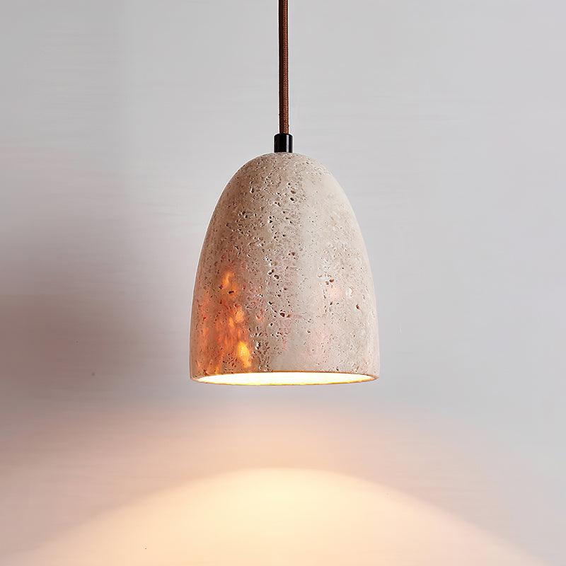 Evtheira Conical Travertine Pendant Light - Aura Lighting