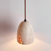 Evtheira Conical Travertine Pendant Light - Aura Lighting