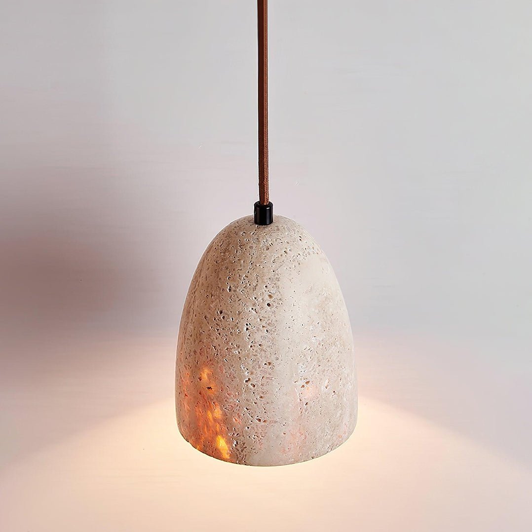 Evtheira Conical Travertine Pendant Light - Aura Lighting