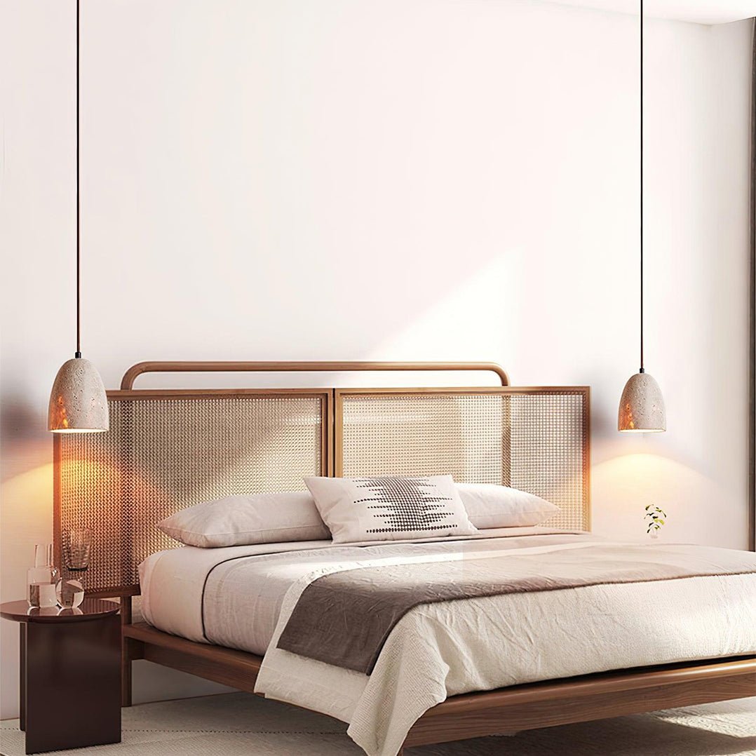 Evtheira Conical Travertine Pendant Light - Aura Lighting