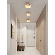 Glim Modern Minimalist Brass Metal Alabaster Wall Lamp - Lamp Copper