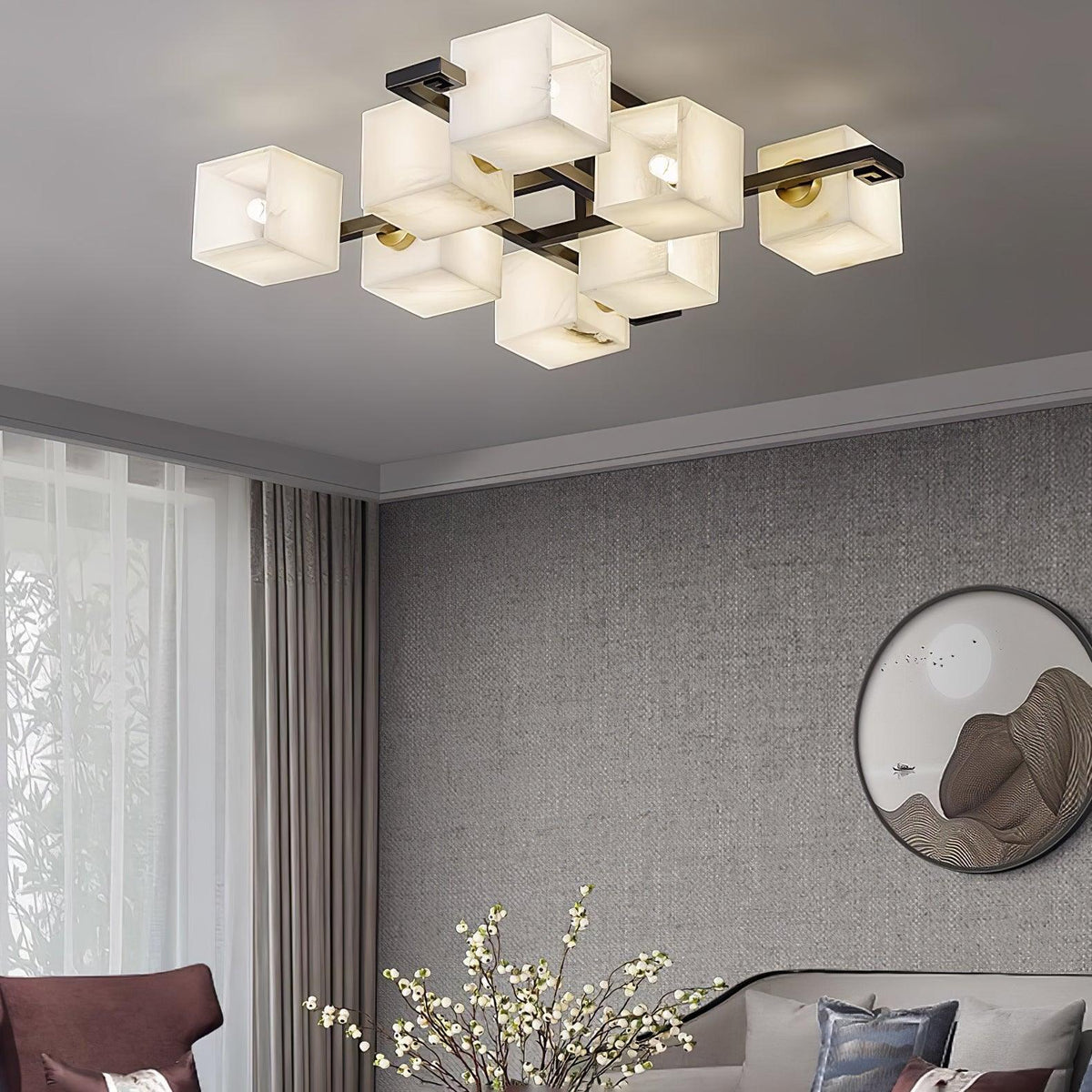 Kaelen Alabaster Ceiling Light - Aura Lighting