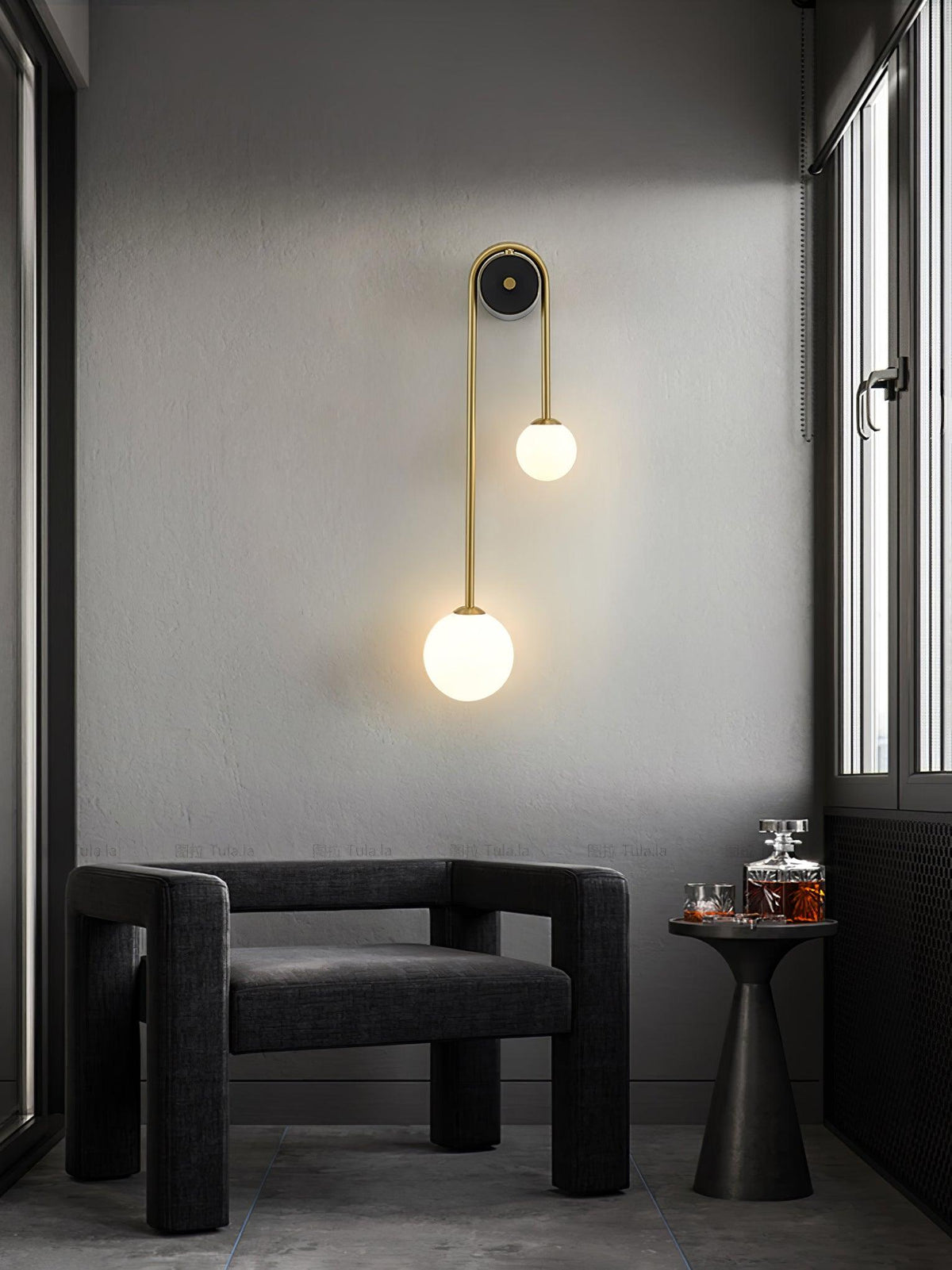 Brass Arc Wall Light - Aura Lighting