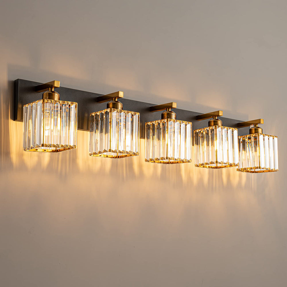 Kristy Vintage LED Metal/Cristal Aplique de Pared Para Espejo Dorado — imagen 11 | Aura Lighting