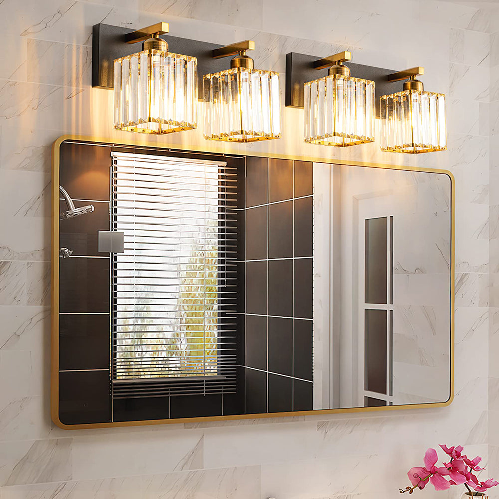 Kristy Vintage LED Metal/Cristal Aplique de Pared Para Espejo Dorado — imagen 2 | Aura Lighting