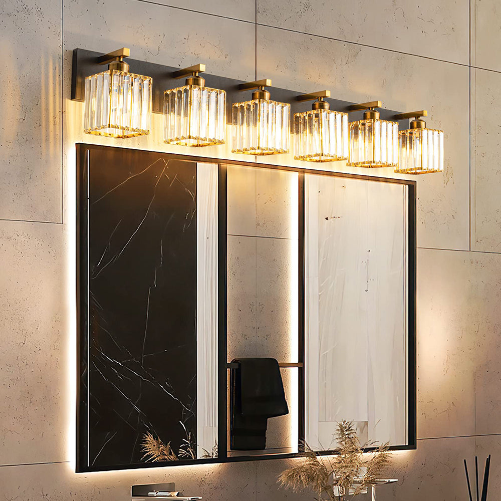 Kristy Vintage LED Metal/Cristal Aplique de Pared Para Espejo Dorado — imagen 3 | Aura Lighting