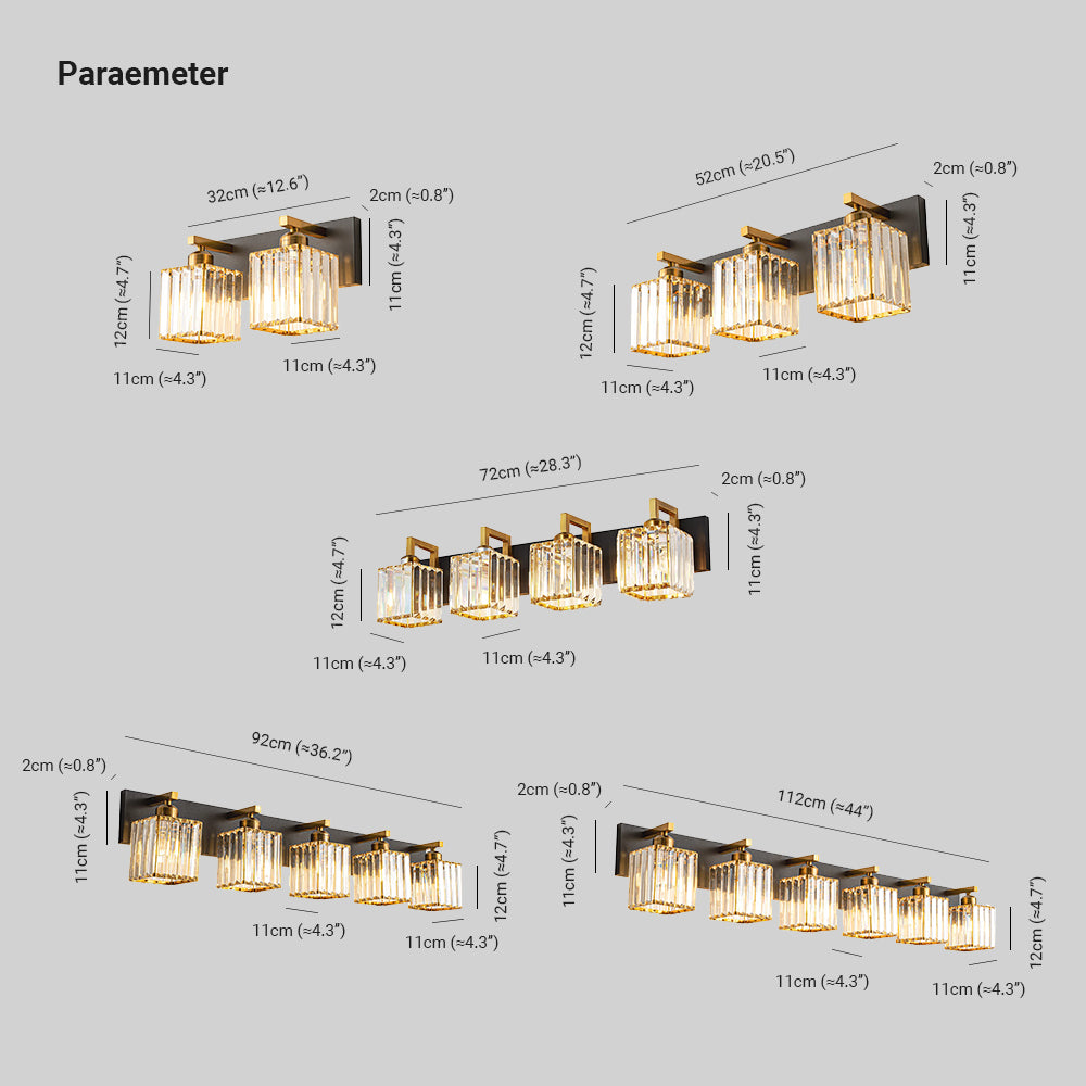 Kristy Vintage LED Metal/Cristal Aplique de Pared Para Espejo Dorado — imagen 4 | Aura Lighting