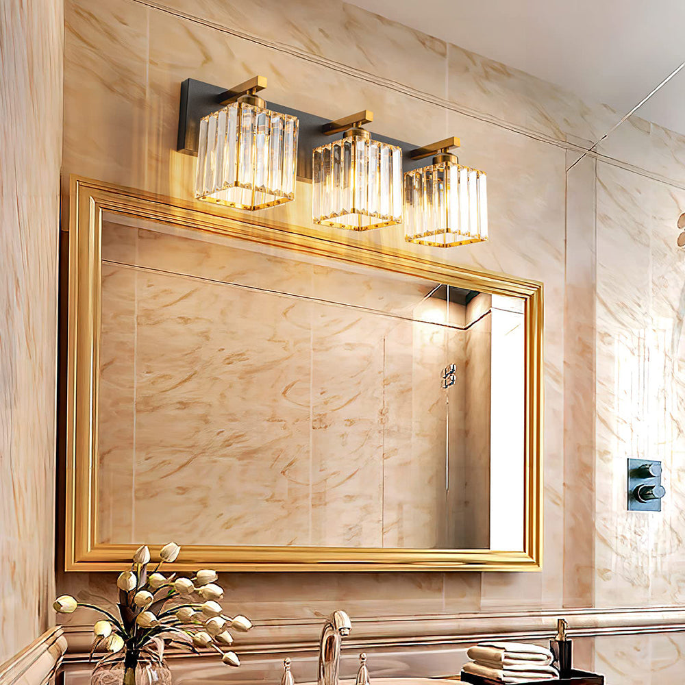 Kristy Vintage LED Metal/Cristal Aplique de Pared Para Espejo Dorado — imagen 6 | Aura Lighting