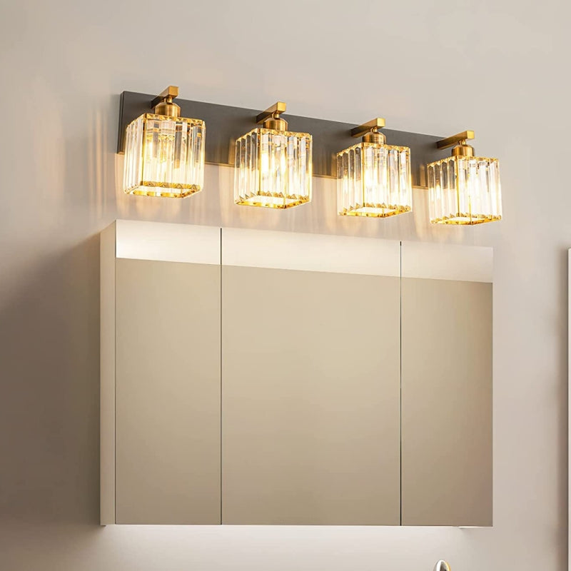 Kristy Vintage LED Metal/Cristal Aplique de Pared Para Espejo Dorado — imagen 7 | Aura Lighting