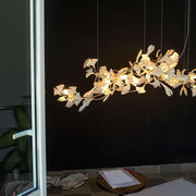 Olivia Ceramic Gingko Leaf Chandelier Organic Curves - Aura Lighting