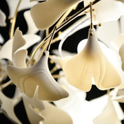 Olivia Ceramic Gingko Leaf Chandelier Organic Curves - Aura Lighting