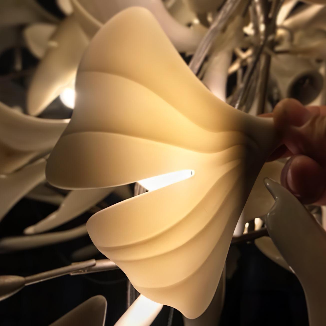 Olivia Ceramic Gingko Leaf Chandelier Organic Curves - Aura Lighting