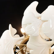 Olivia Ceramic Gingko Leaf Chandelier Organic Curves - Aura Lighting
