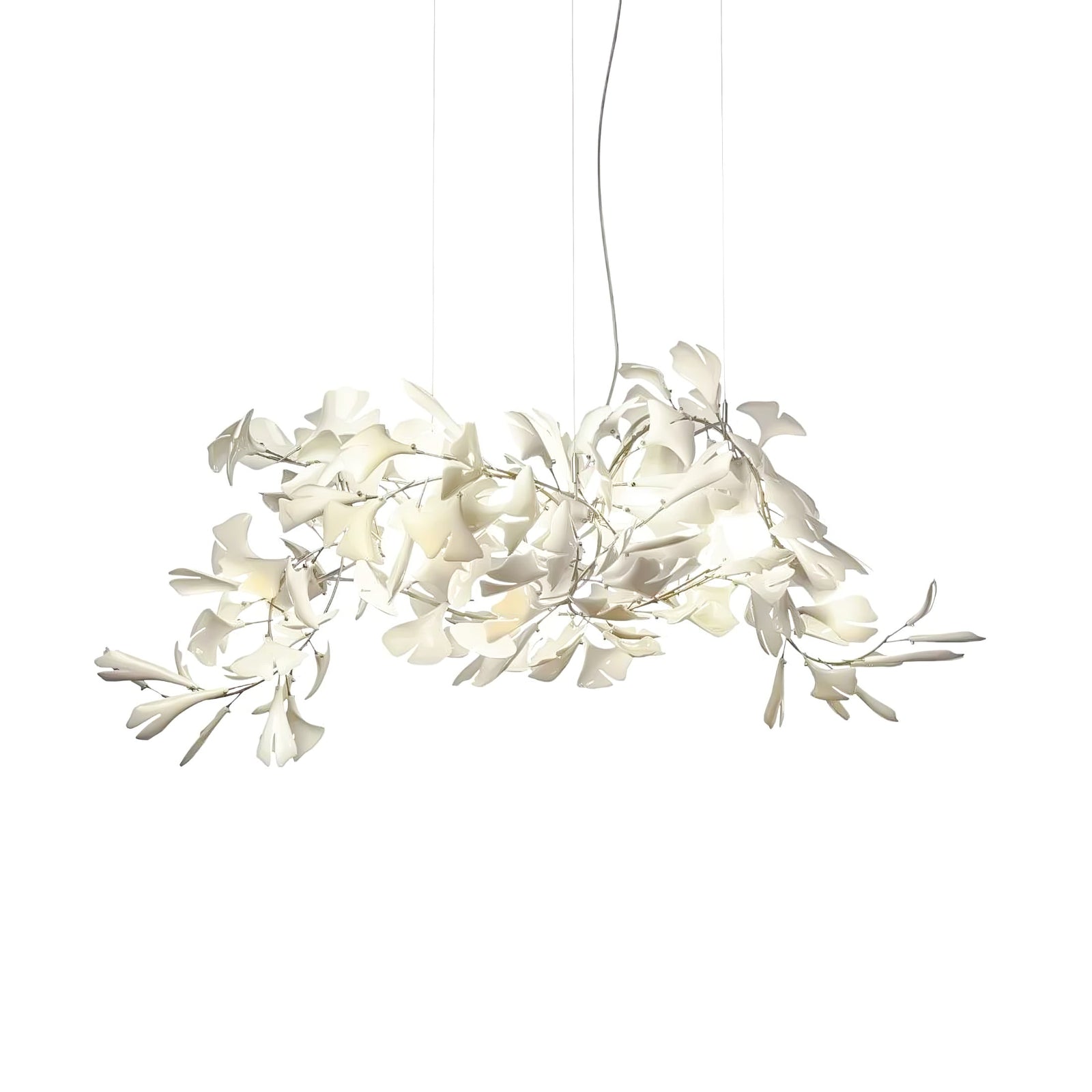 Olivia Ceramic Gingko Leaf Chandelier Organic Curves - Aura Lighting