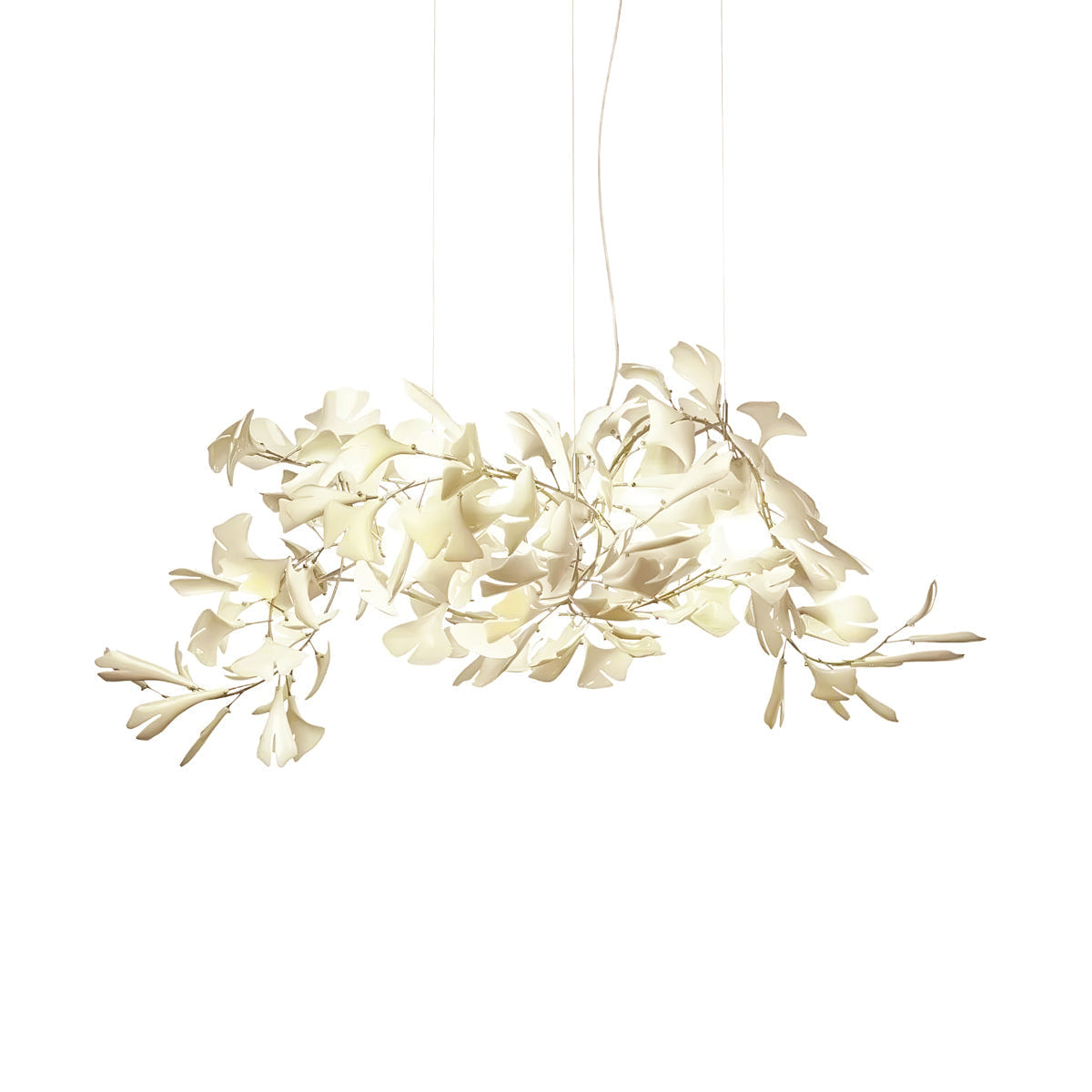 Olivia Ceramic Gingko Leaf Chandelier Organic Curves - Aura Lighting