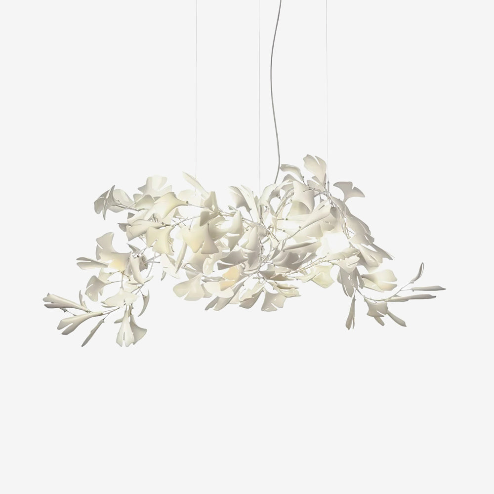Olivia Ceramic Gingko Leaf Chandelier Organic Curves - Aura Lighting