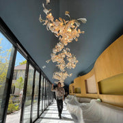 Olivia Ceramic Gingko Leaf Chandelier Organic Curves - Aura Lighting
