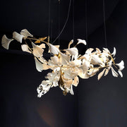 Olivia Ceramic Gingko Leaf Chandelier Organic Curves - Aura Lighting