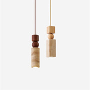 Pendant Light Geometric Wood Travertine Minimalist Nordic Hanging - Aura Lighting