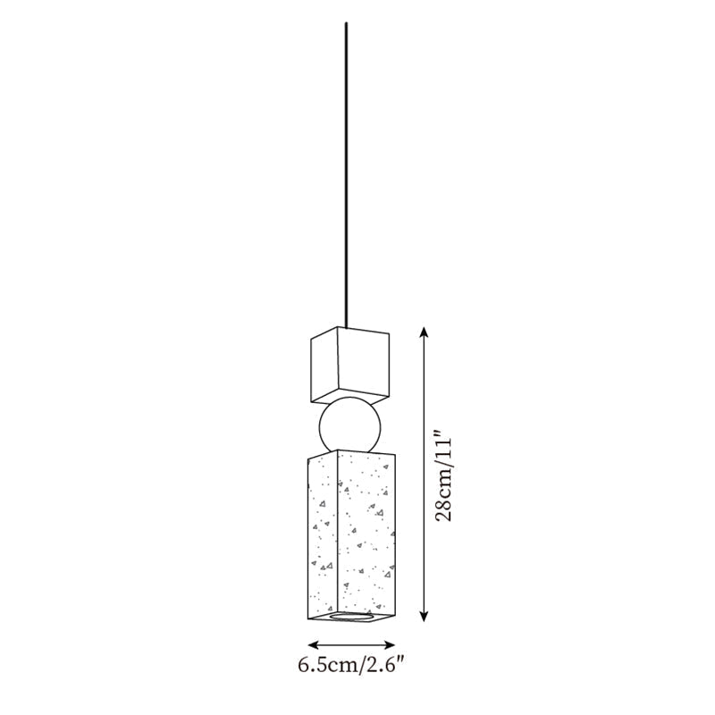 Pendant Light Geometric Wood Travertine Minimalist Nordic Hanging - Aura Lighting