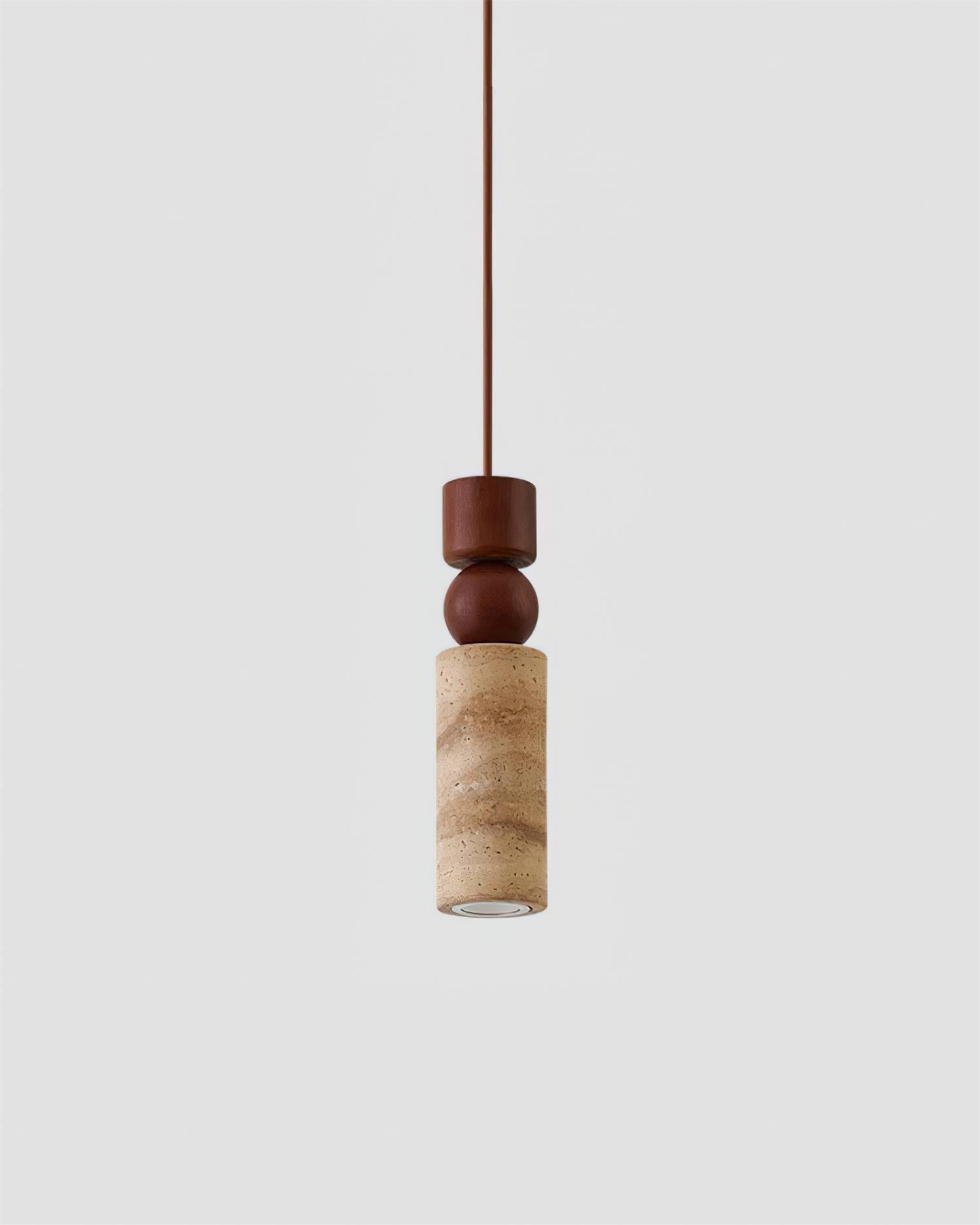 Pendant Light Geometric Wood Travertine Minimalist Nordic Hanging - Aura Lighting