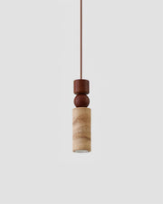 Pendant Light Geometric Wood Travertine Minimalist Nordic Hanging - Aura Lighting