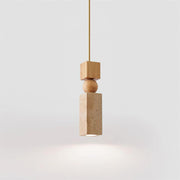 Pendant Light Geometric Wood Travertine Minimalist Nordic Hanging - Aura Lighting