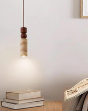 Pendant Light Geometric Wood Travertine Minimalist Nordic Hanging - Aura Lighting