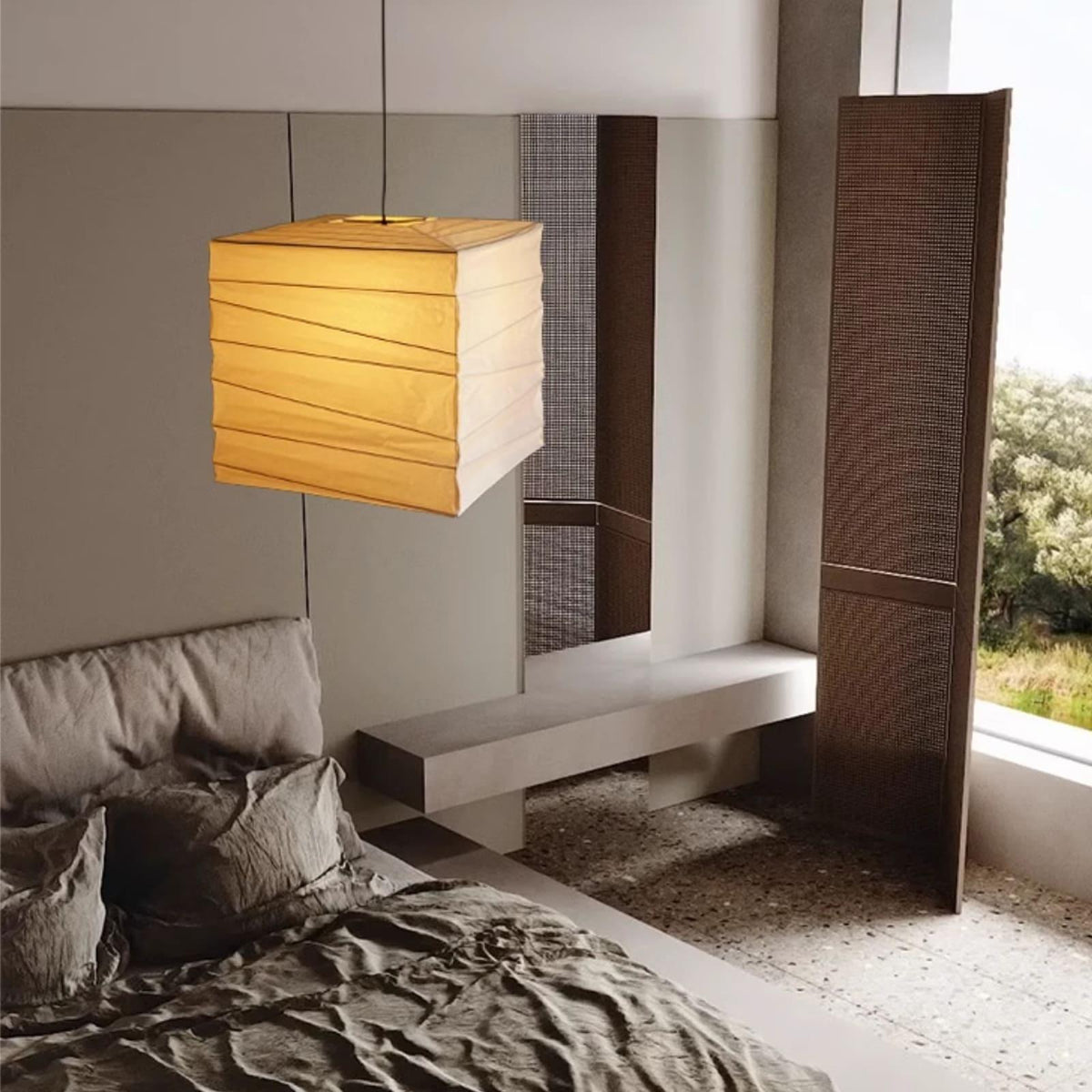 Ayla Paper Cube Pendant Lamp - Aura Lighting