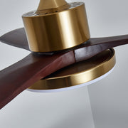 Lámpara Ventilador de Techo Moderna Xen de Madera, desde otro ángulo