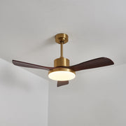 Lámpara Ventilador de Techo Moderna Xen de Madera con aspas de madera