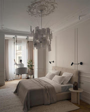 Chandelier Paper and Metal Colorful White Cards Whimsical Modern - Aura Lighting