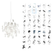 Chandelier Paper and Metal Colorful White Cards Whimsical Modern - Aura Lighting