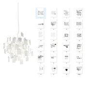 Chandelier Paper and Metal Colorful White Cards Whimsical Modern - Aura Lighting