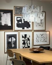 Chandelier Paper and Metal Colorful White Cards Whimsical Modern - Aura Lighting