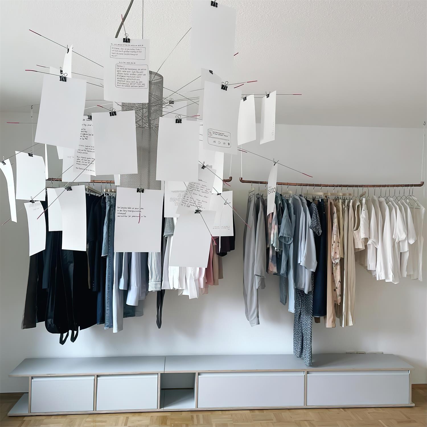Chandelier Paper and Metal Colorful White Cards Whimsical Modern - Aura Lighting